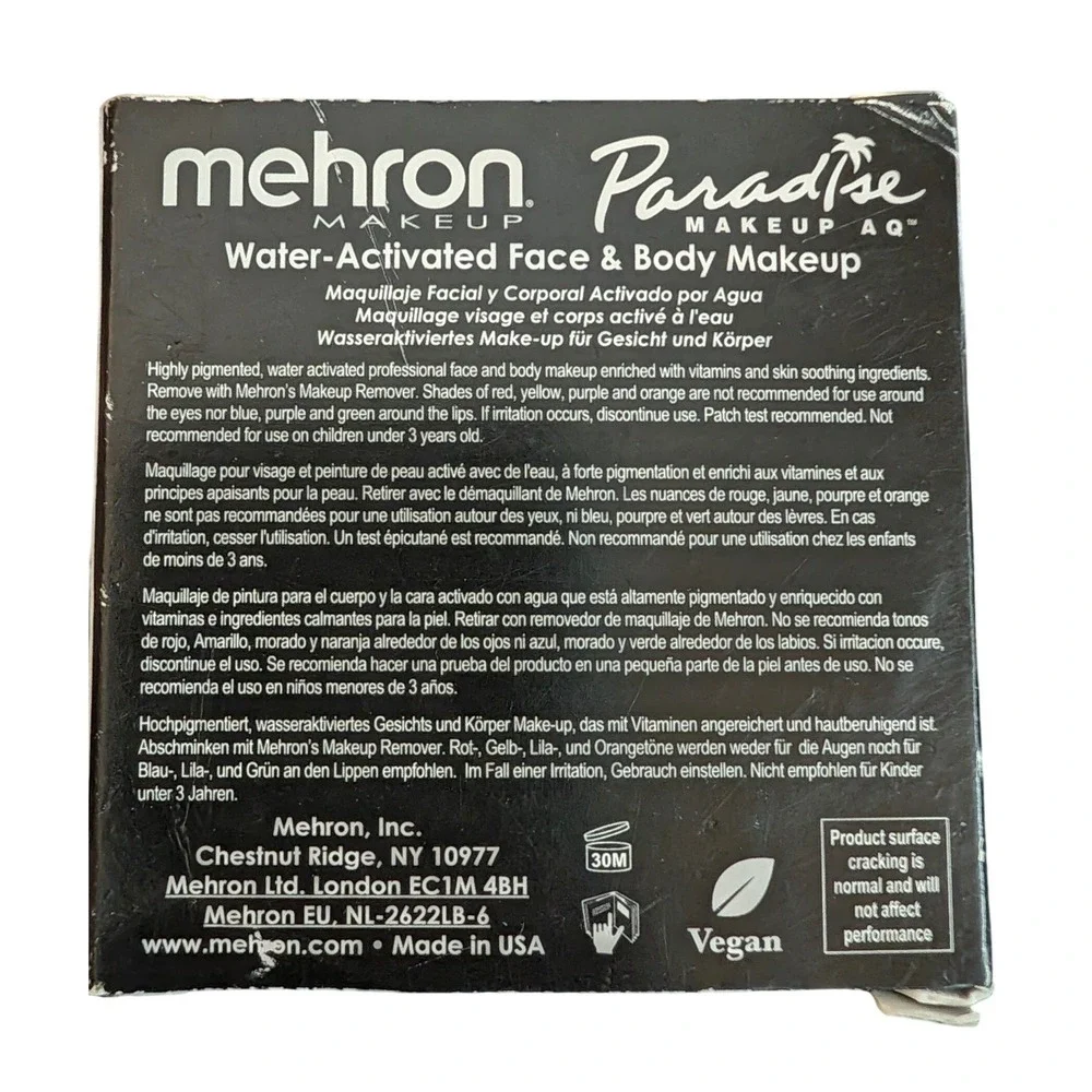 Mehron Paradise Makeup AQ Lime Green Face Body Paint Water Activated 1.4oz 800LM